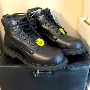 Pair of black men’s steel toe size 11 boots